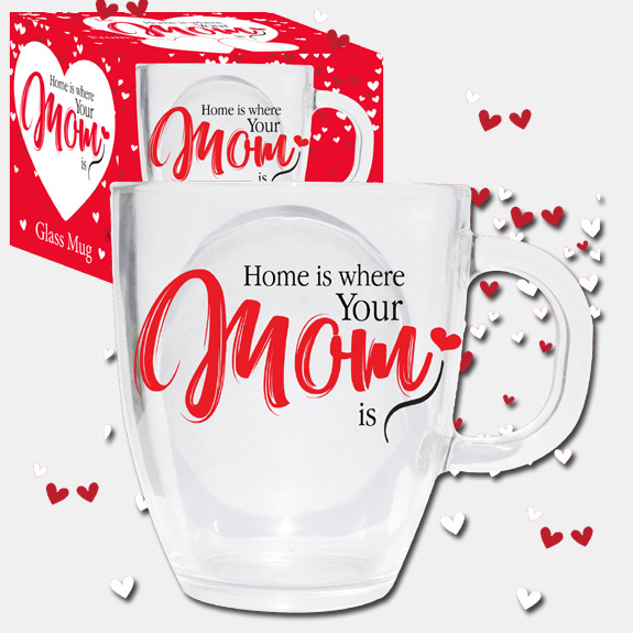 Home is Where Mom Is Glass Mug - Gifts for Moms - School Shop Smart
