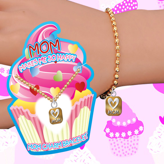 Mom Makes Me Happy Charm Bracelet - Gifts for Moms - School Shop Smart