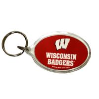 Wisconsin Badgers Key Chain - Acrylic - Sports Team Logo Gifts - School Shop Smart